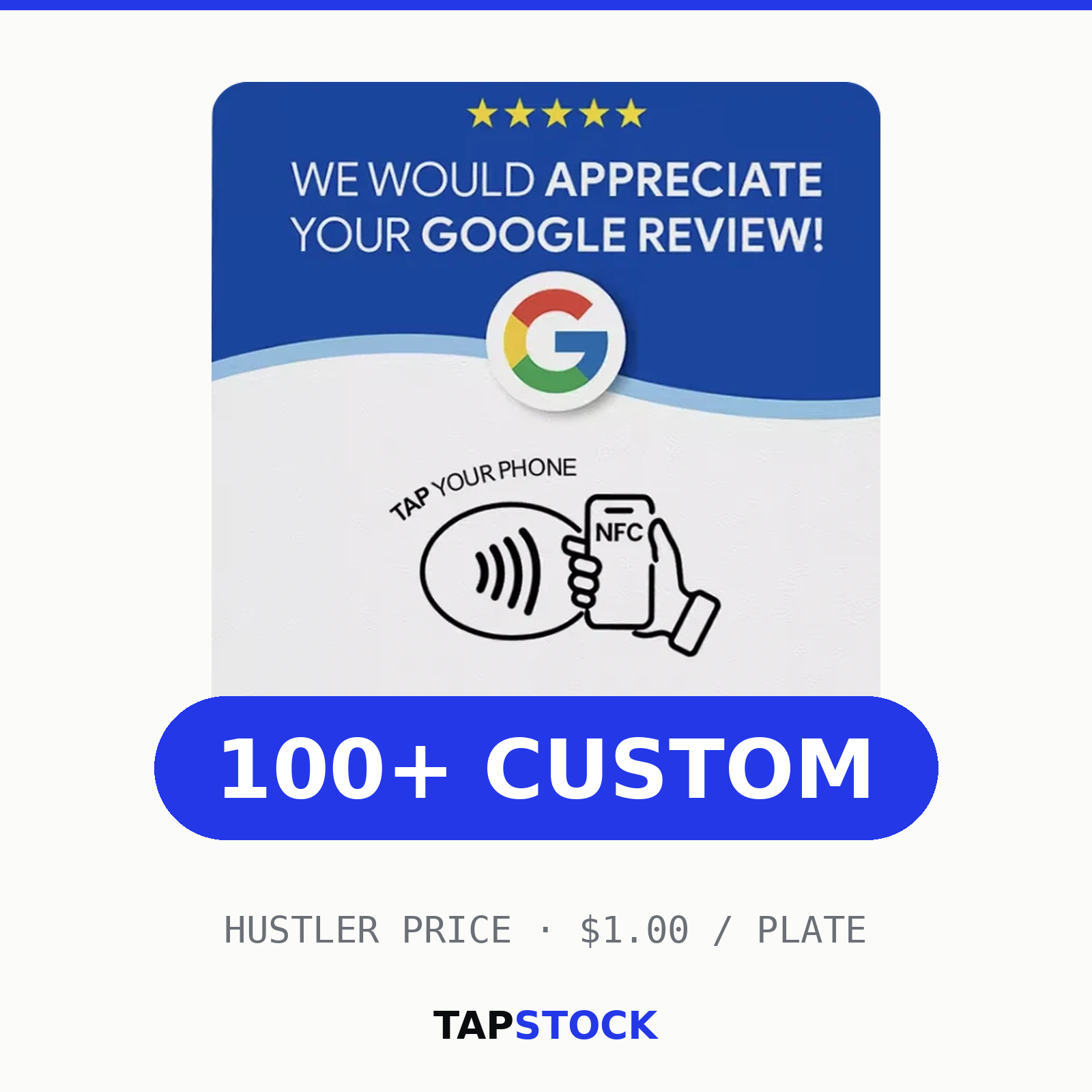 TapStock 250 pack of NFC review plates
